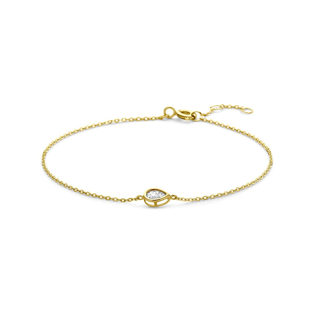 9k Geelgouden armband met zirkonia