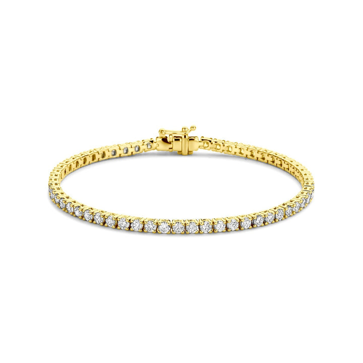 14k Geelgouden tennisarmband met 4.00ct lab grown diamant