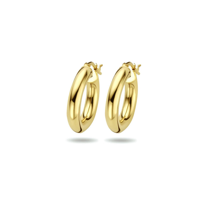 Verguld zilveren oorringen goudkleurig 4mm