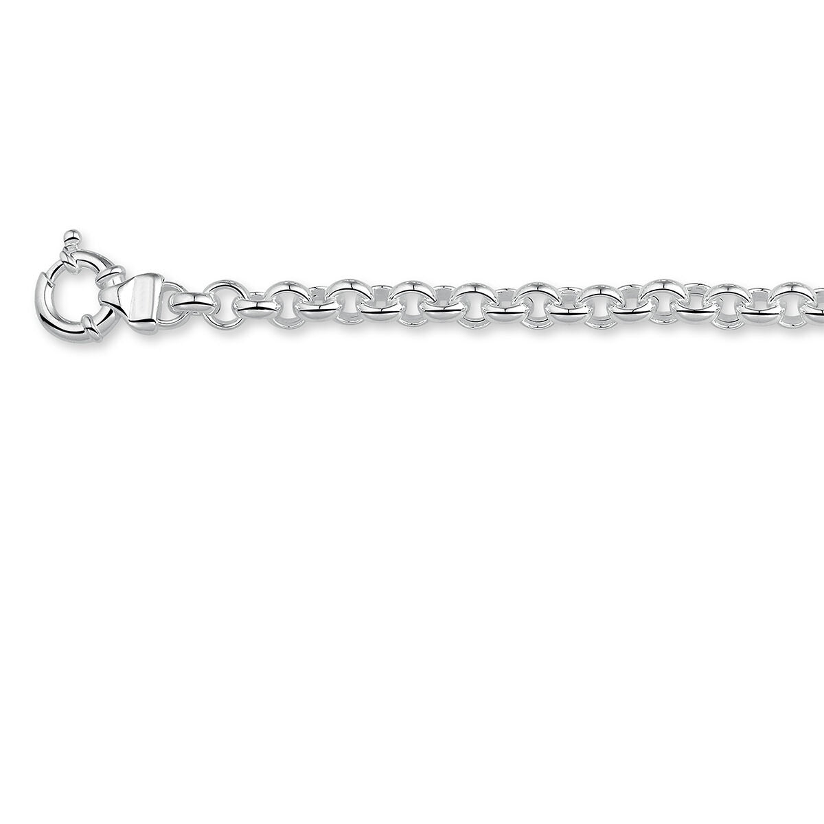 Zilveren jasseron ketting zonder hanger met een glanzende afwerking en een stevige sluiting.