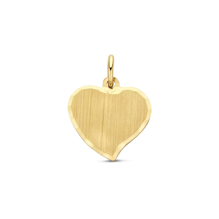 9k Gouden Graveer Hanger Hart