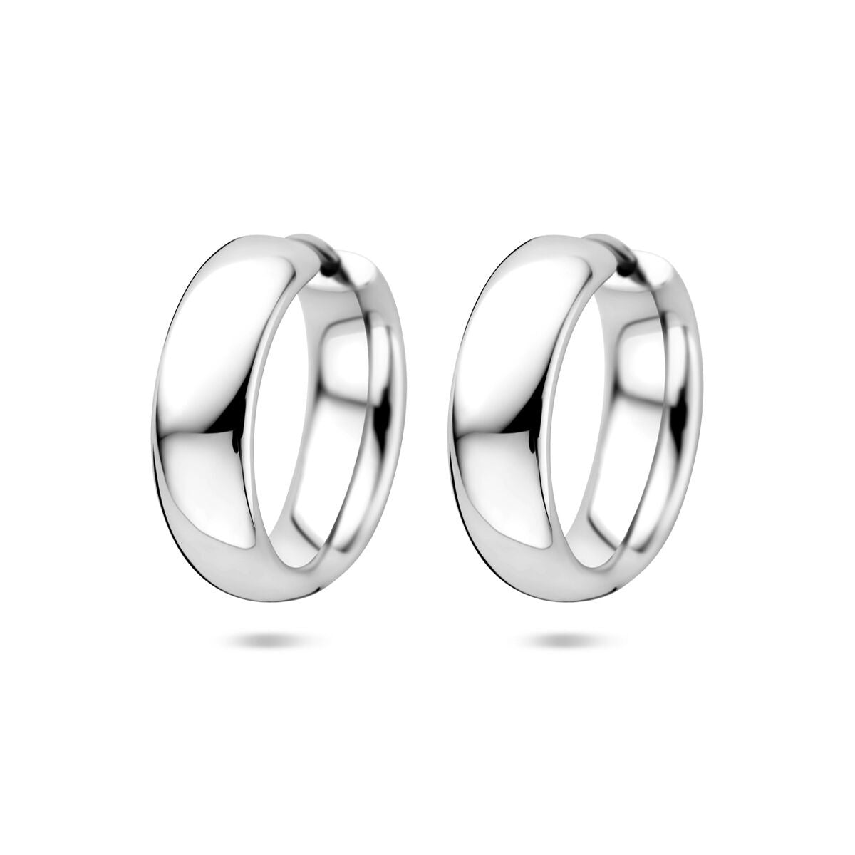 Zilveren klapoorringen van gerhodineerd 925 zilver met een breedte van 20 mm en een glanzende afwerking.