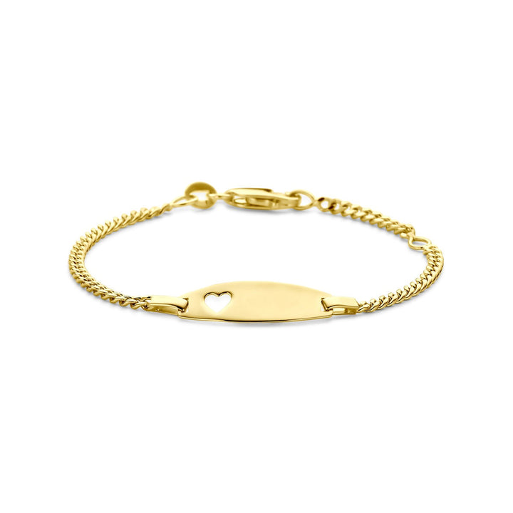 Gouden baby armband 14k – graveerarmband met hartje 11 - 13 cm