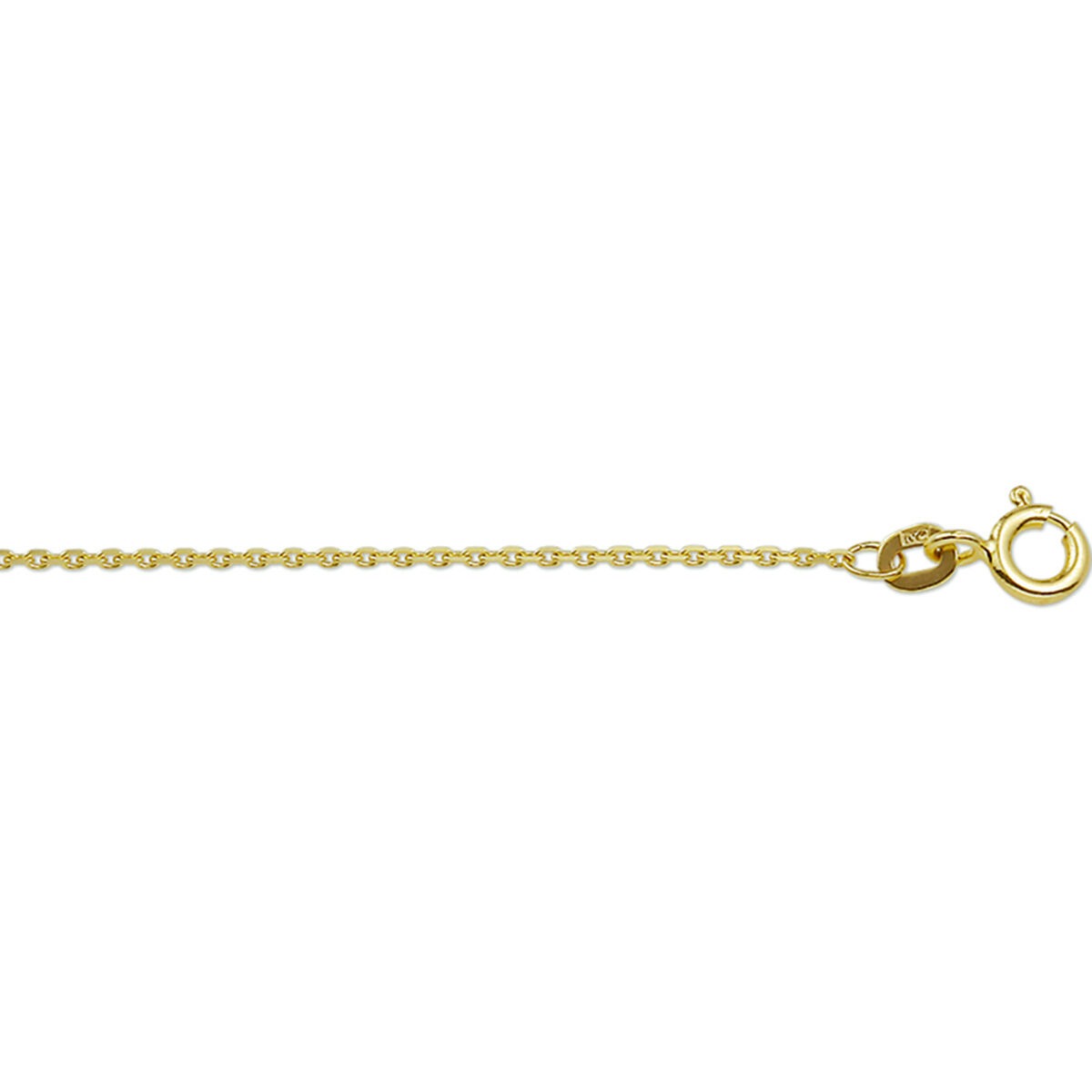Gouden ankerketting voor dames met een verstelbare lengte van 1,1 mm en een sluiting.