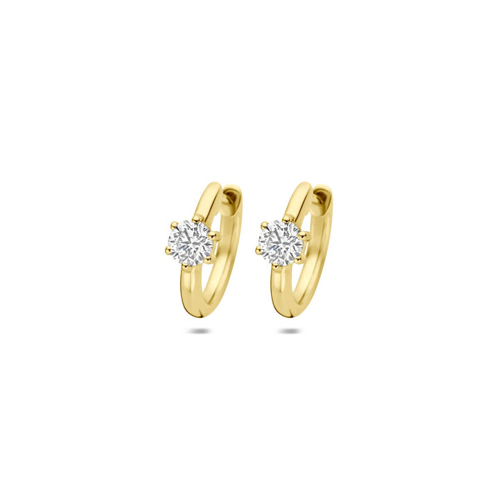 14k Gouden oorringen met lab grown diamant