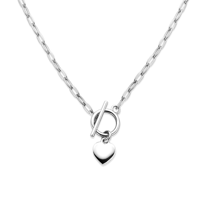 Gerhodineerd 925 zilveren collier met hartje