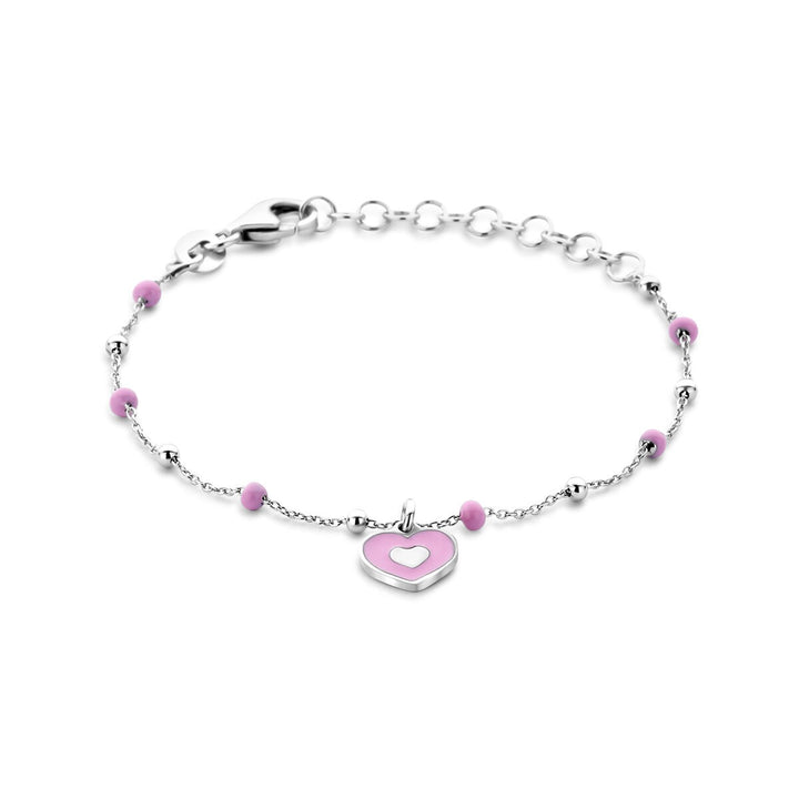 Zilveren baby armband met hartje 13 + 3 cm