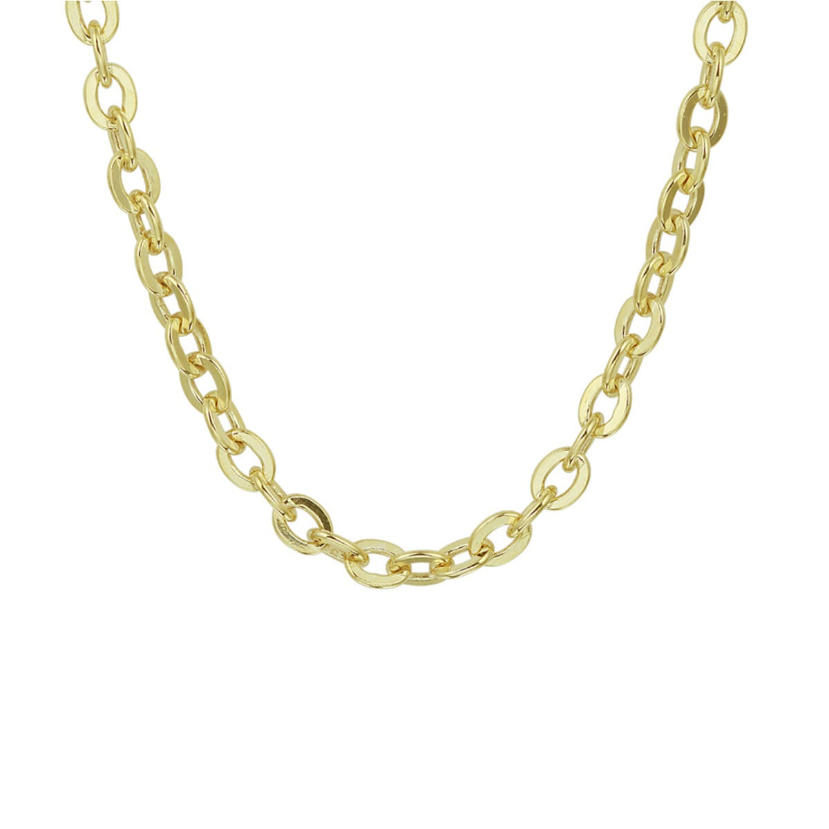 Geelgouden anker collier met een schakelpatroon van grote, ovale schakelringen.