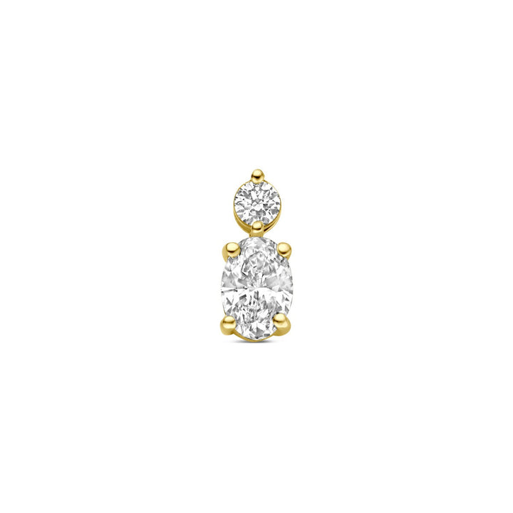 14k Geelgouden hanger met lab grown diamant