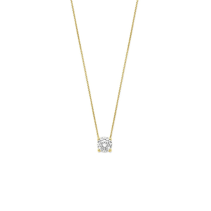 14k Geelgouden collier met 1.00 ct lab grown diamant