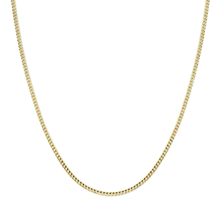 Geslepen gourmette collier – 14k geelgoud met zilverkern, 3.7 mm breed
