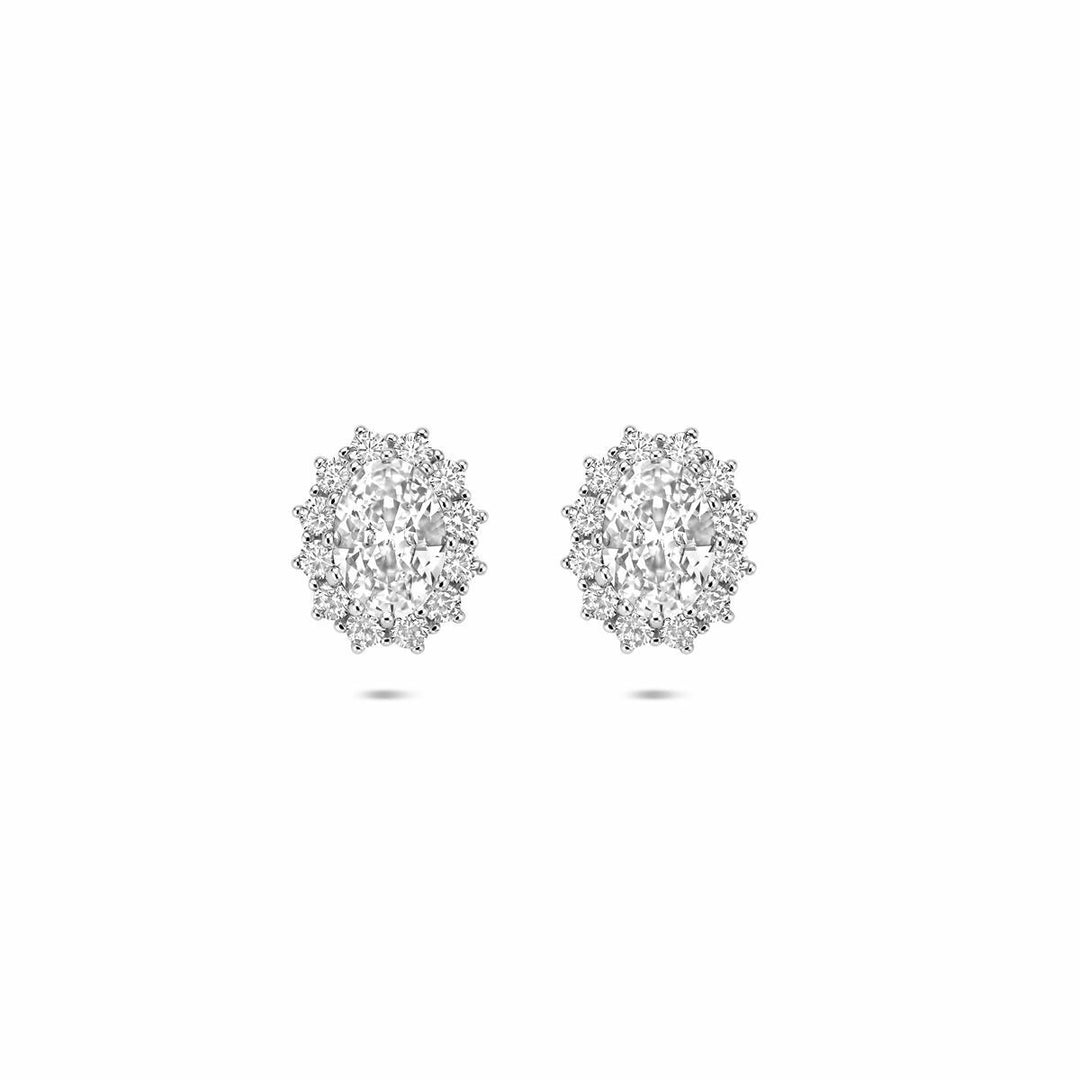 Zilveren oorknoppen met zirkonia – gerhodineerd 925 zilver