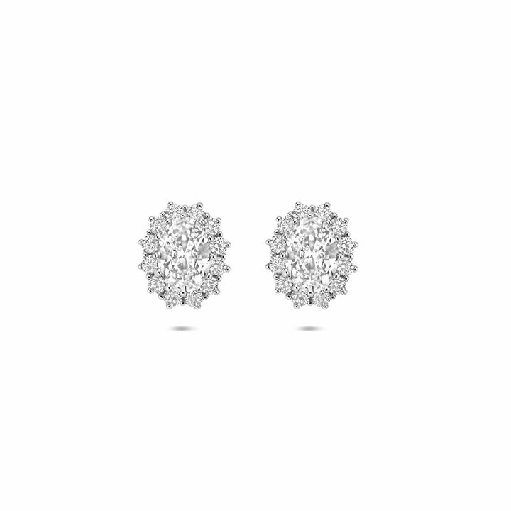 Zilveren oorknoppen met zirkonia – gerhodineerd 925 zilver