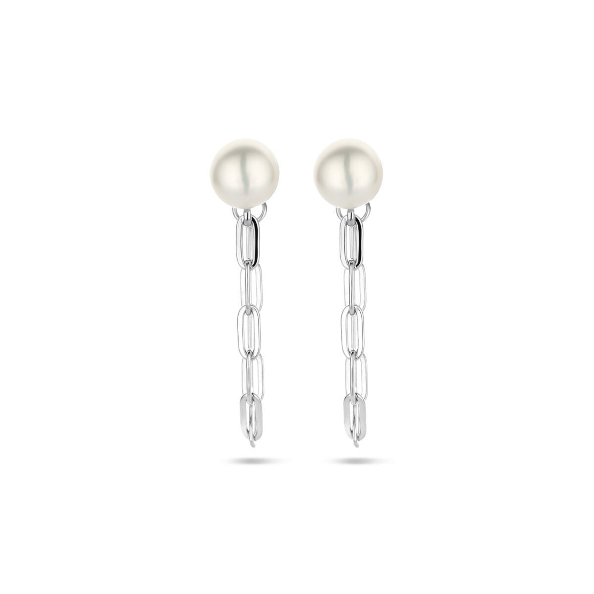 oorknoppen parel 6,5 mm zilver gerhodineerd