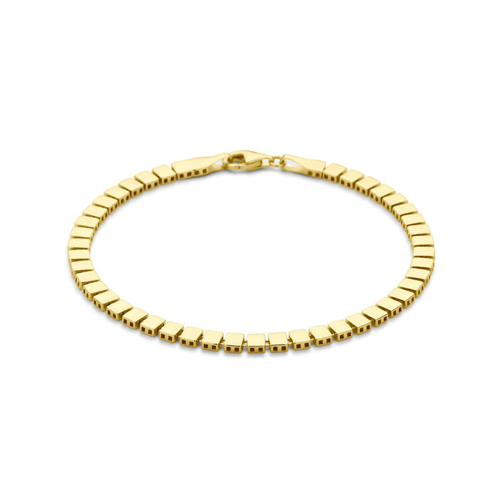Gouden dames armband 14k – fijne bol- en staafschakels 3,9 mm 19 cm