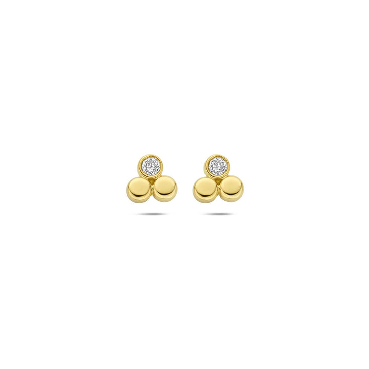 14k geelgouden oorknoppen met lab grown diamant 0,13 ct