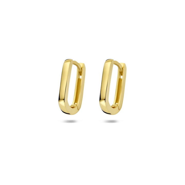 9k Geelgouden rechthoekige klapoorringen dames