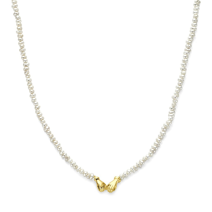 Verguld zilveren collier met parels – 925 zilver