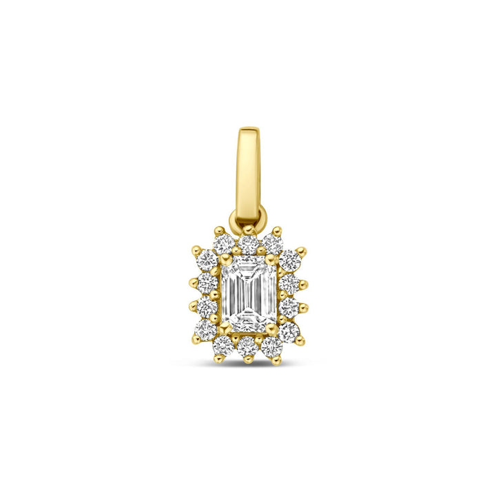 14k Geelgouden hanger met lab grown diamant