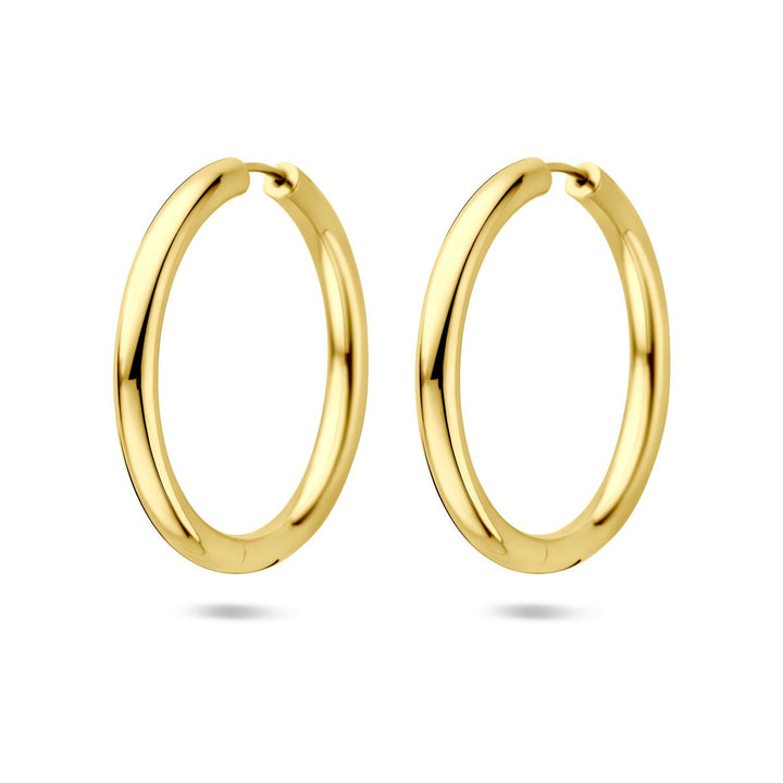 Verguld zilveren klapoorringen 925 – 39 mm