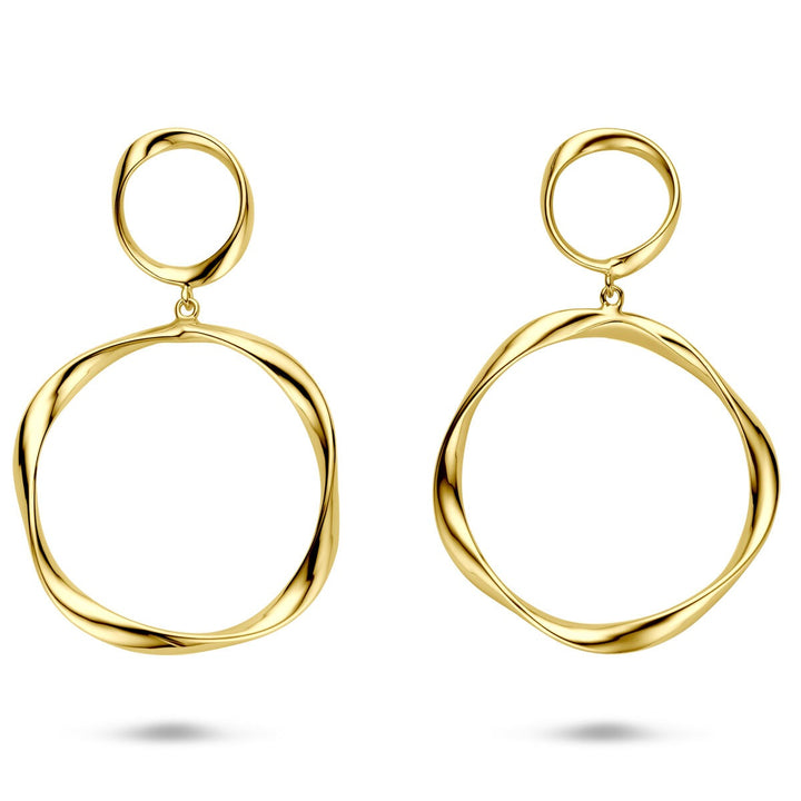 Verguld zilveren oorhangers – geelgoud op 925 zilver 66 mm 1 micron