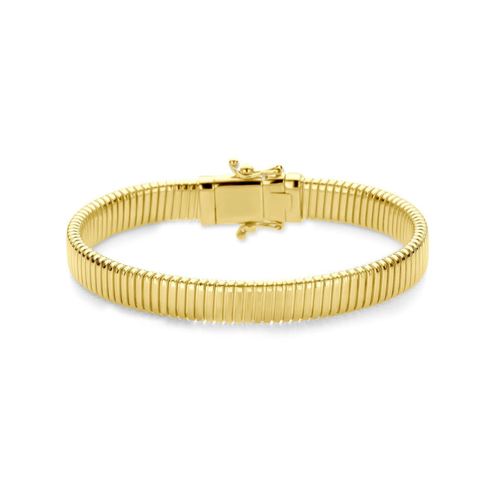 14k Geelgouden dames armband met tubogas schakel
