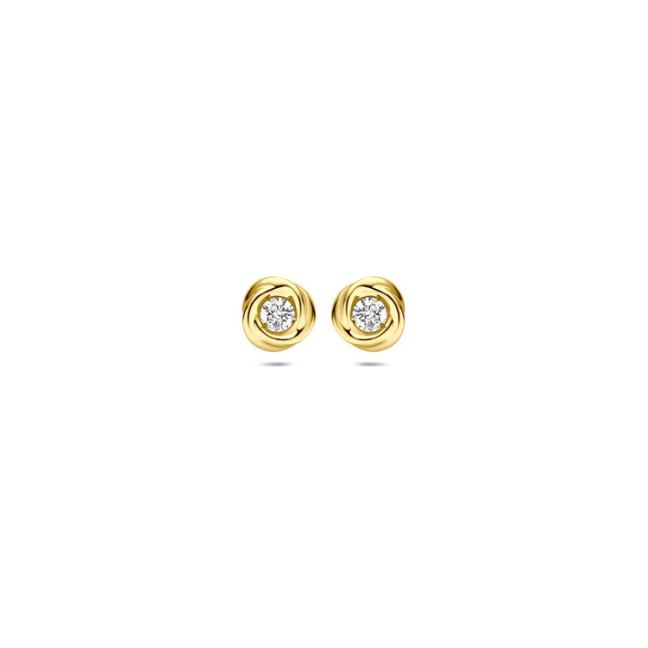 14k Geelgouden oorknoppen met lab grown diamant