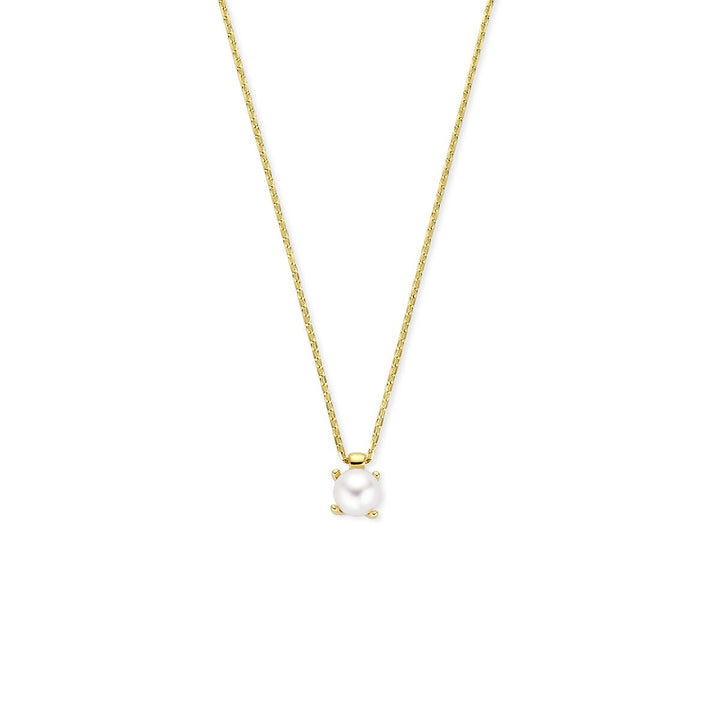 9k geelgouden ketting met witte parel