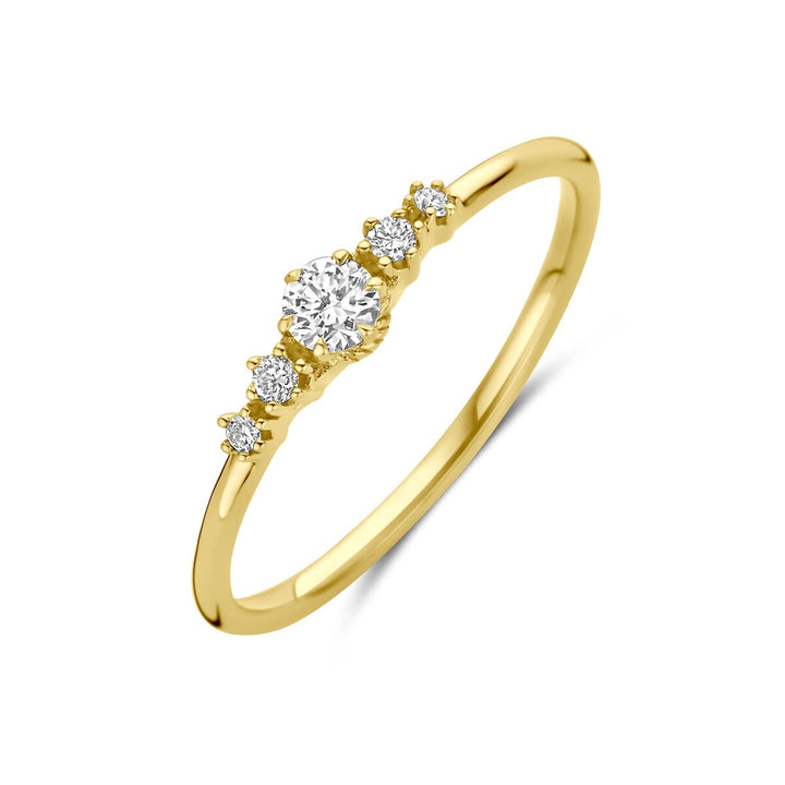 14k geelgouden ring met lab grown diamant
