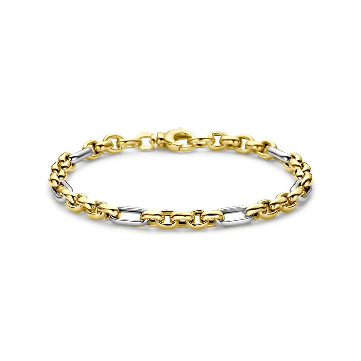 14k Bicolor gouden anker armband