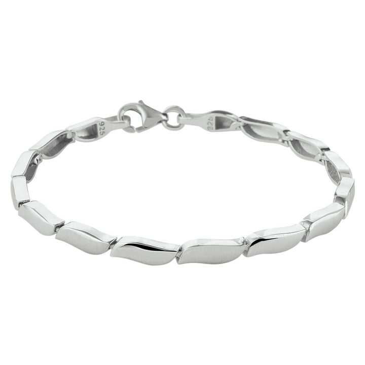 Zilveren armband met poli/matte afwerking – gerhodineerd 925