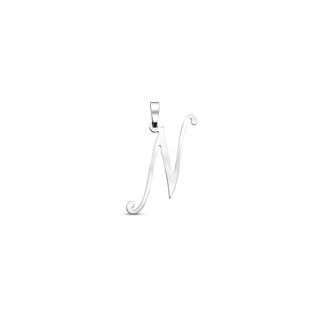Gerhodineerd zilveren letterhanger