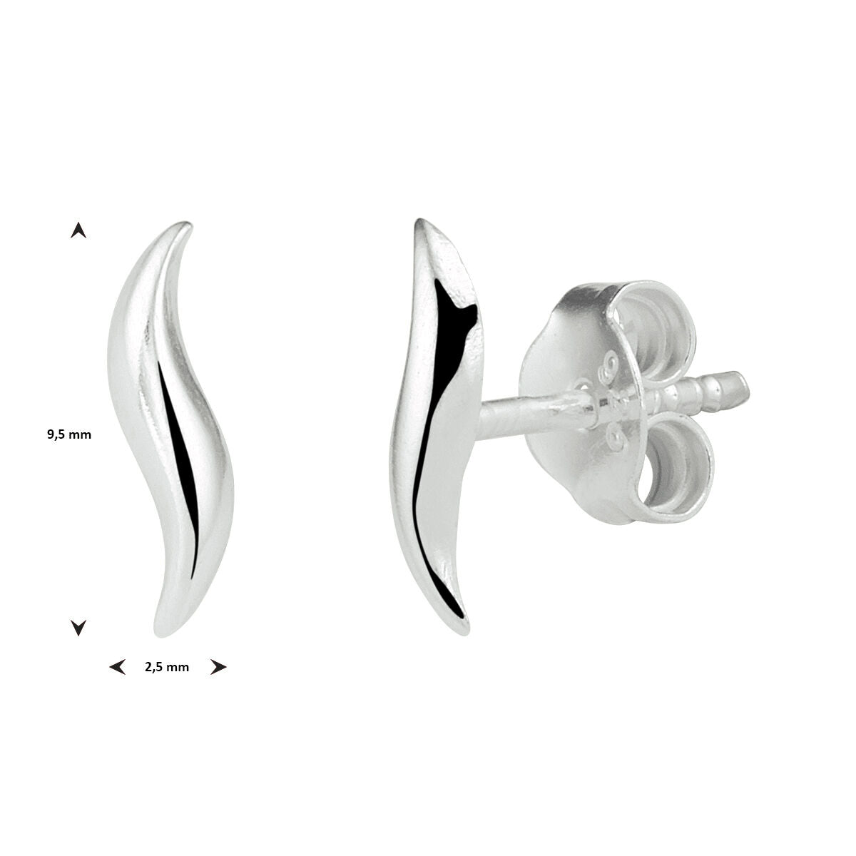 ear studs silver white