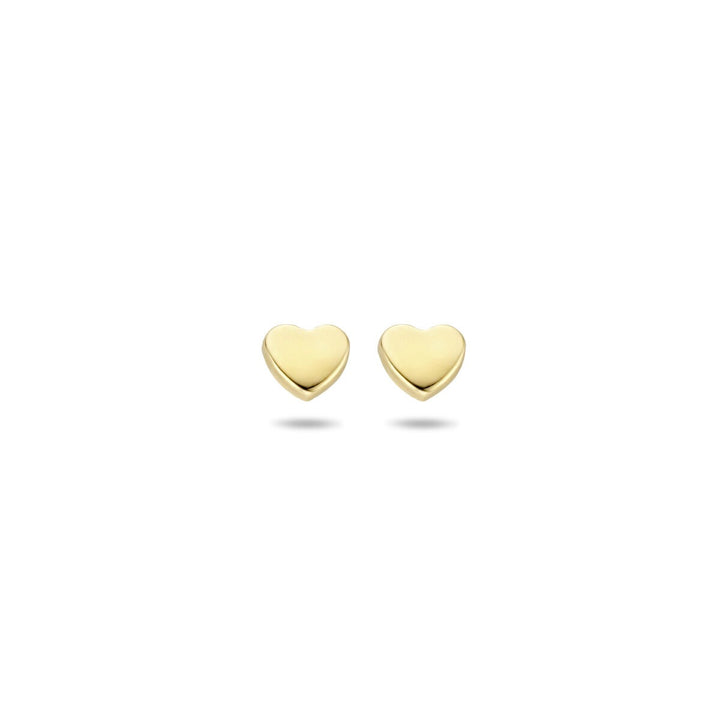 ear studs heart 14K yellow gold