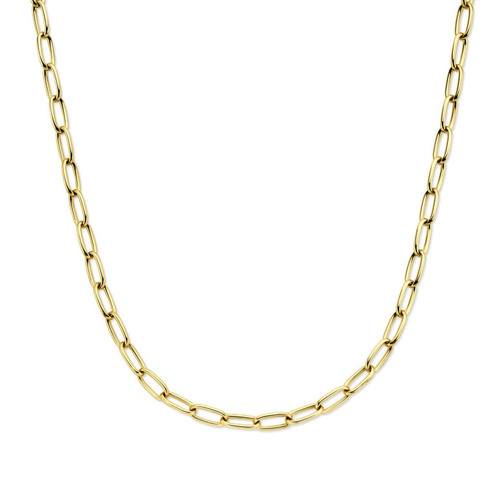 14k Geelgouden collier met draadschakels dames
