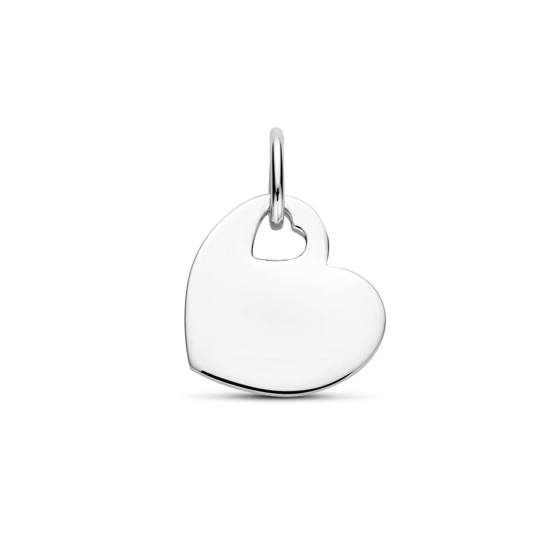 Zilveren hartjes graveerhanger – gerhodineerd 925 zilver