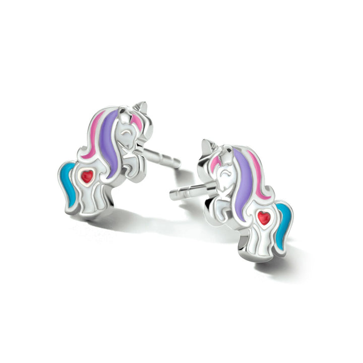 925 Gerhodineerd Zilveren Oorknoppen Eenhoorn