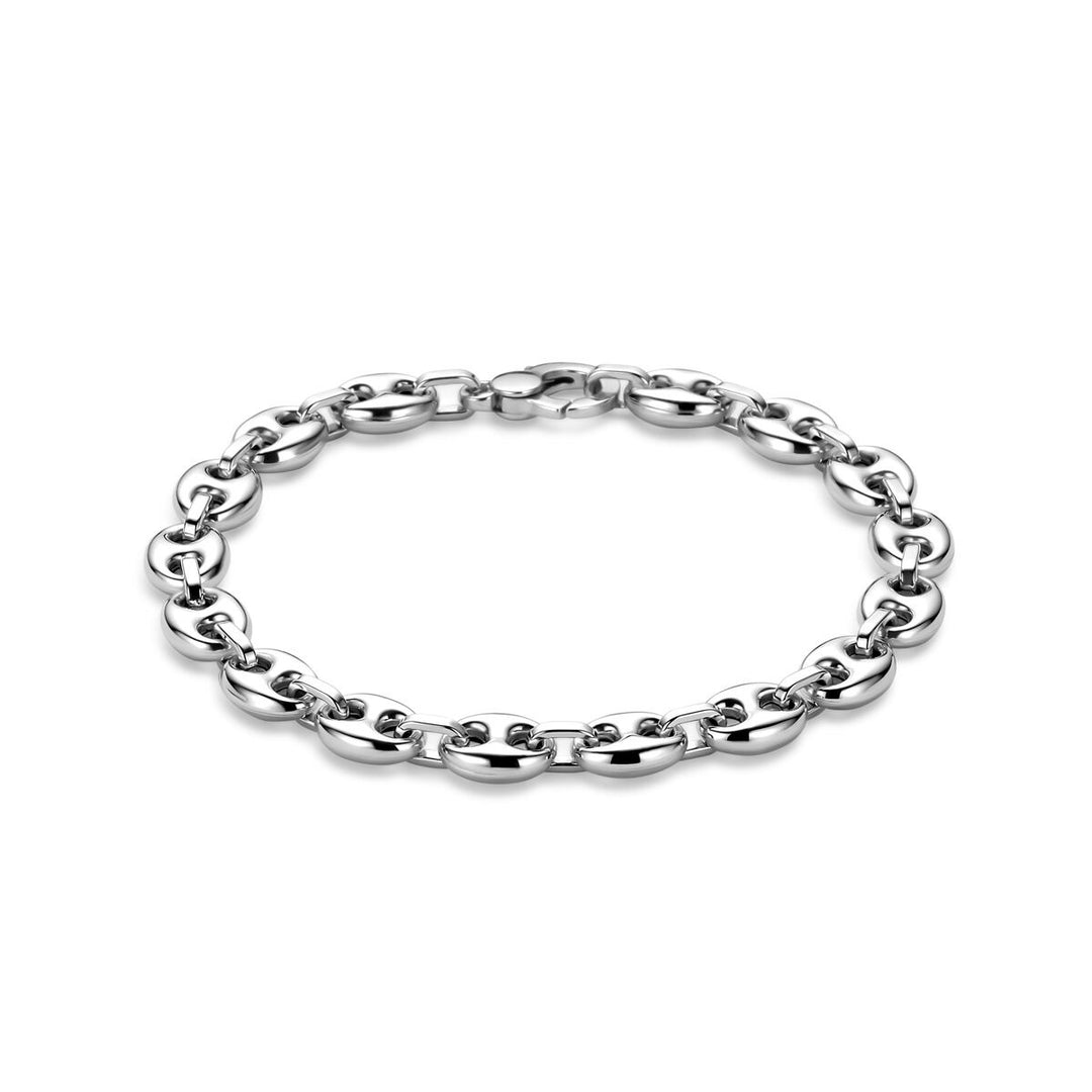 925 Gerhodineerd Zilveren Armband met Koffieboon Schakel