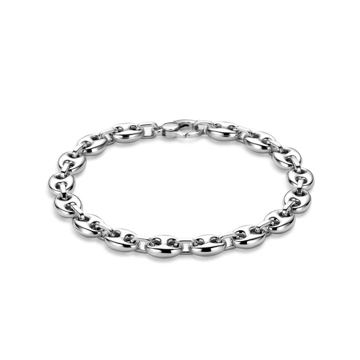 925 Gerhodineerd Zilveren Armband met Koffieboon Schakel