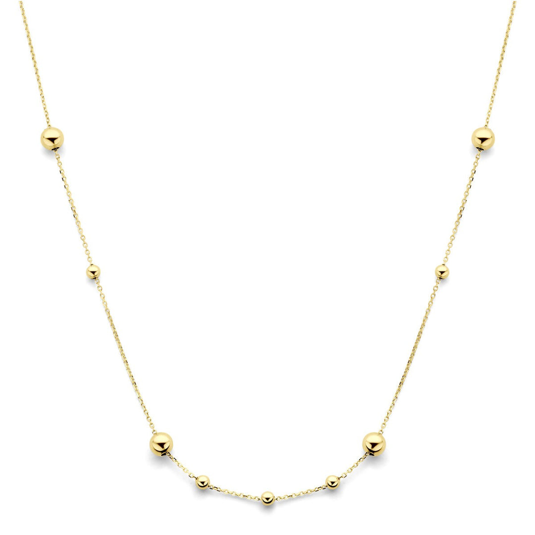 14k geelgouden bolletjes collier