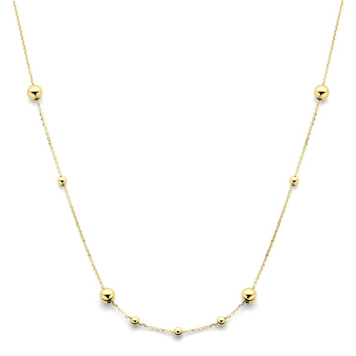 14k geelgouden bolletjes collier