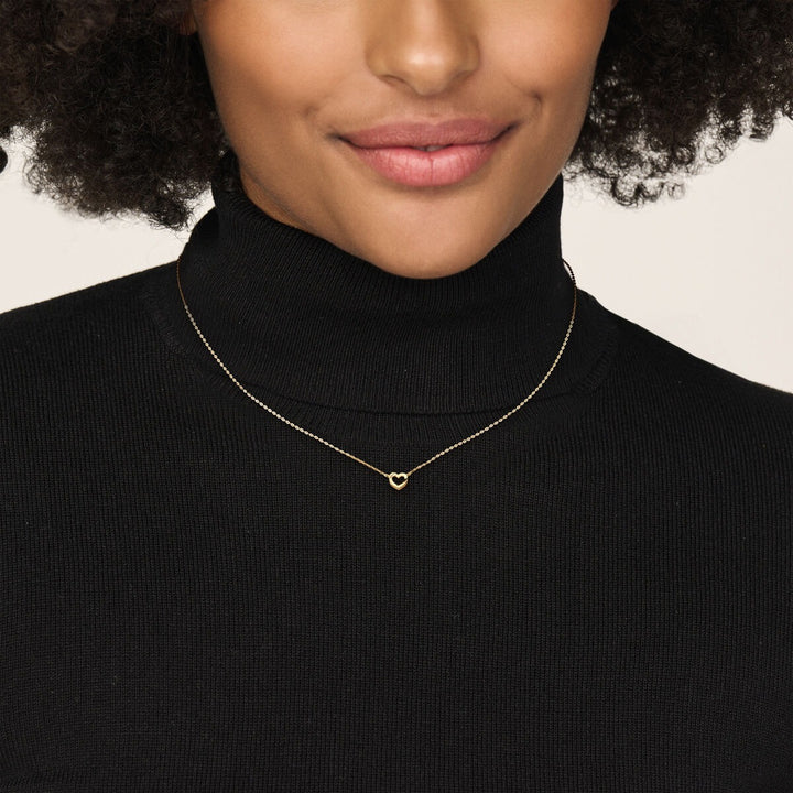 necklace heart 41 + 4 cm 14K yellow gold