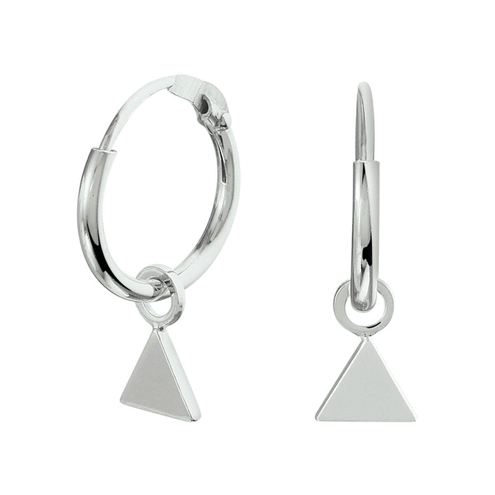 triangle earrings silver rhodium plated
