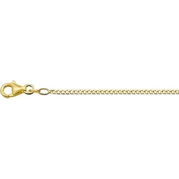 14k geelgouden gourmette ketting met een stevige sluiting en een glanzende afwerking.