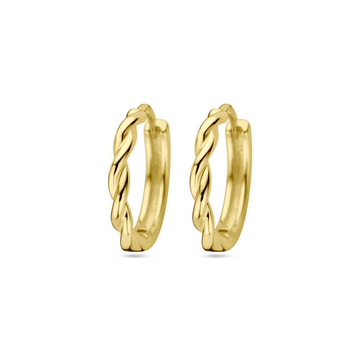 Verguld Zilveren Klapoorringen – Gedraaid 13x2 mm