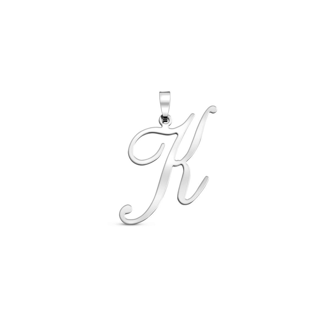 Gerhodineerd zilveren hanger in lettervorm