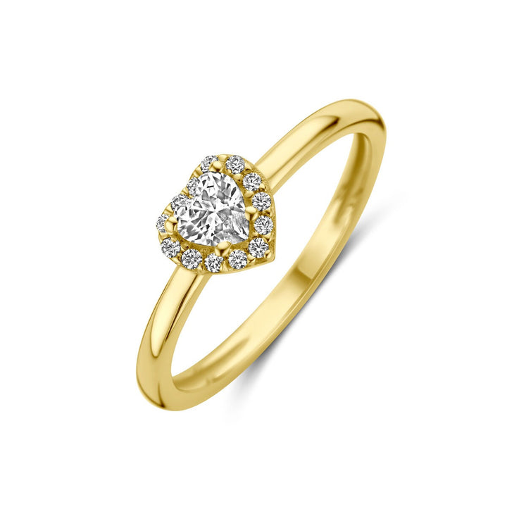 14k Geelgouden Ring met Hartvormige Zirkonia – 6.5mm