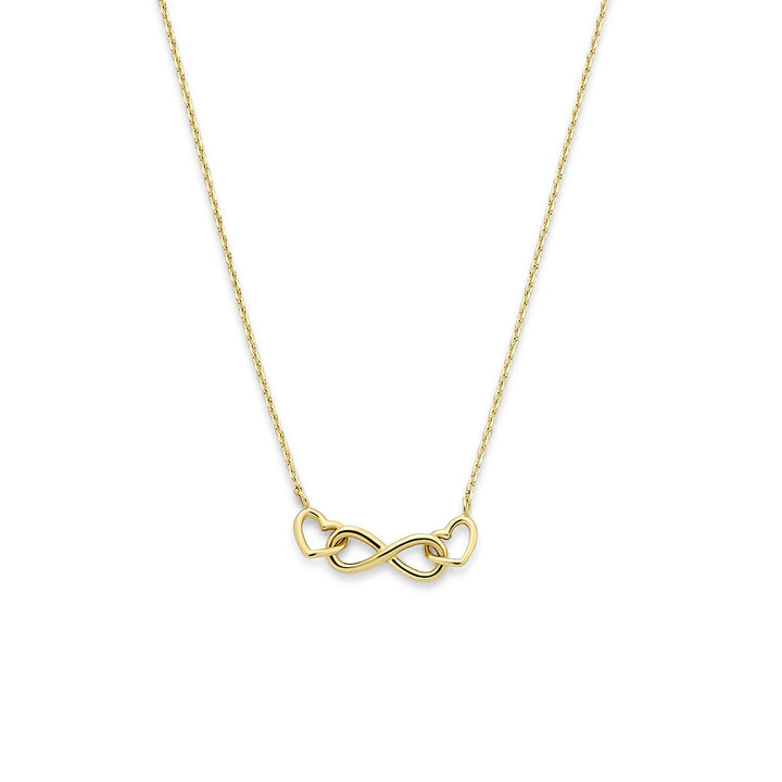 14k Geelgouden Collier met Infinity en Hartjes
