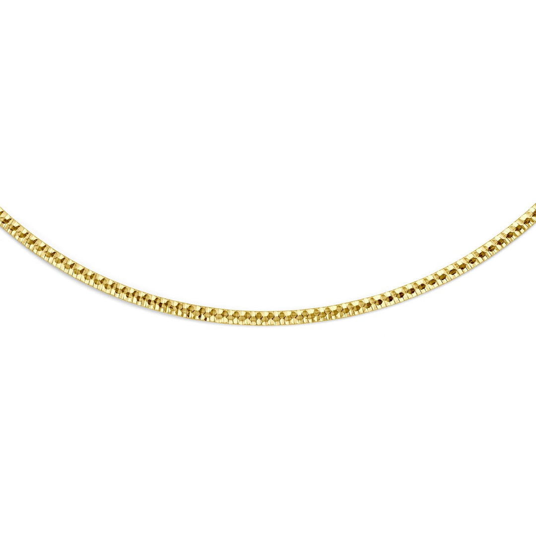 14k geelgouden omega collier met platte schakel 2,5 mm 45 cm