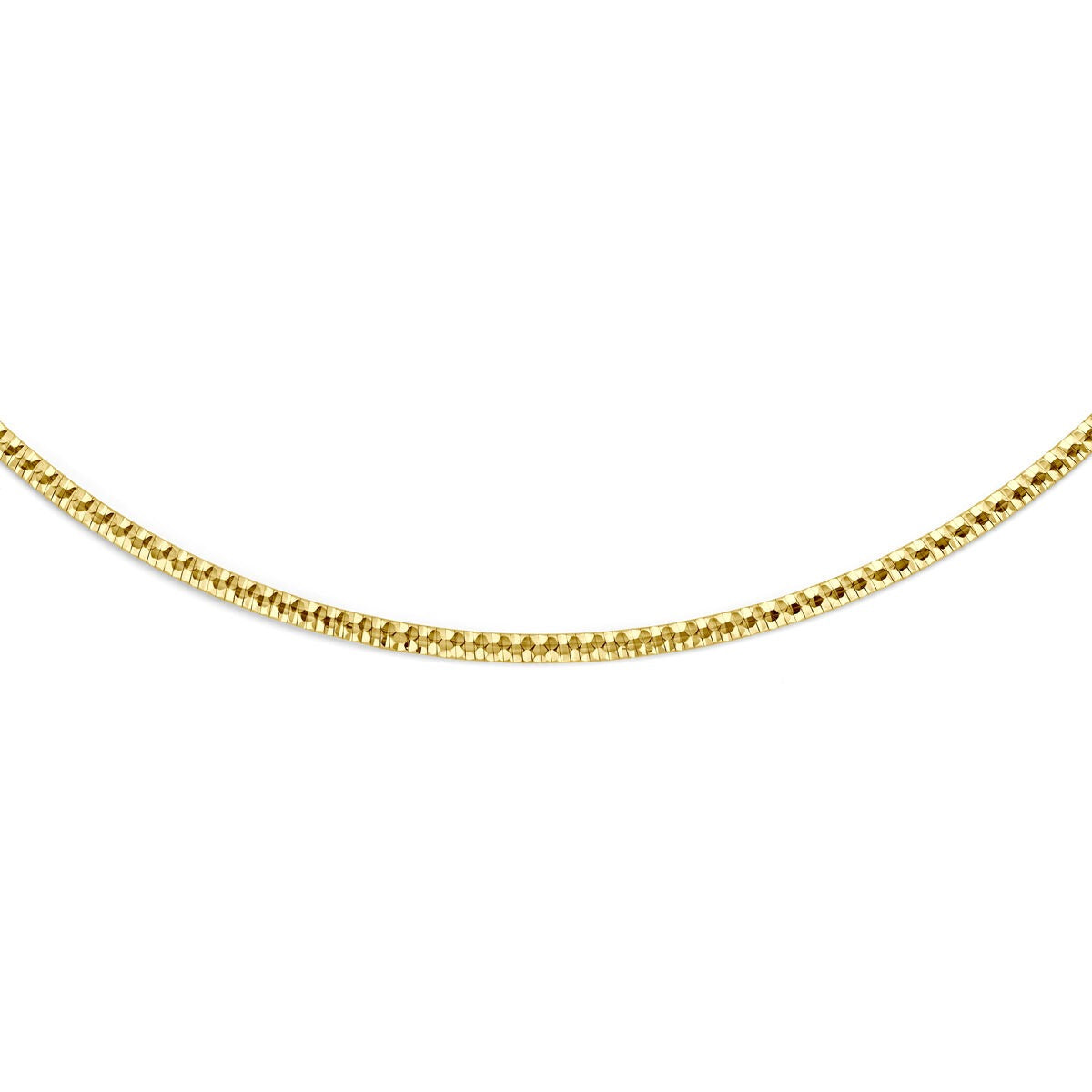 14k geelgouden omega collier met platte schakel 2,5 mm 45 cm